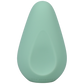 Love yourself with this pale green triangular egg shaped clitoral vibrator. Smooth surface at the bottom for easy holding.