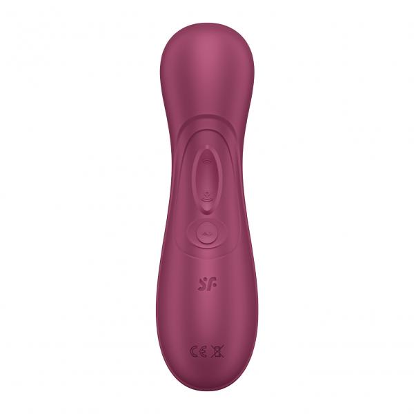 love yourself with the red clitoral stimulator with two interchangeable caps. Back side with 3 button controls.