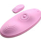 A pink saddle-like pad with two humps for grinding. One mound ribbed and the pulsing clit stimulator on the other mound. Small pink remote to match. Love yourself with this amazing sex toy.