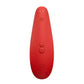 red clitoral stimulator with three buttons on back.