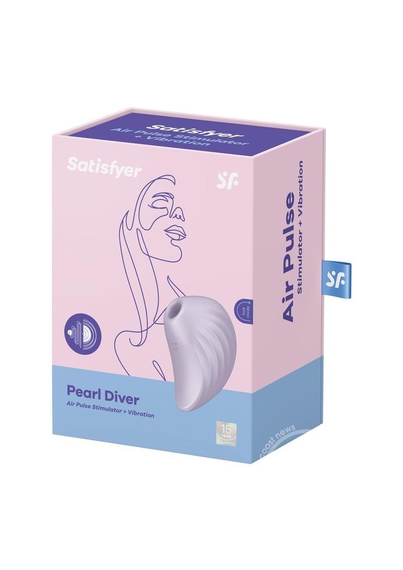 Pale purple smooth silicone vibrator with clitoral stimulator at top and ribbed sides for easy handling. Packaged in a pale pink and blue box with a line drawing of a woman's face.
