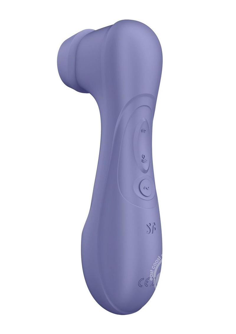love yourself with the purple clitoral stimulator with two interchangeable caps. Back side with 3 button controls.
