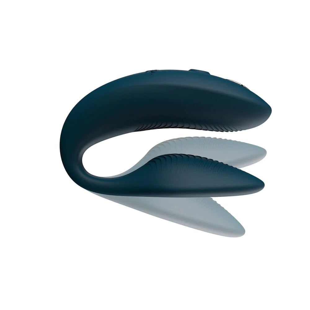 Green u-shaped toy with controls on one side, textured on the inner part of one side for internal stimulation and bulkier opposite side for external stimulation to the clit. One of the best sex toys for couples and also amazing for self-love.