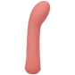 Pale salmon g-spot vibrator with curved head and smooth flat spots at the bottom for easy holding - perfect for self-love.