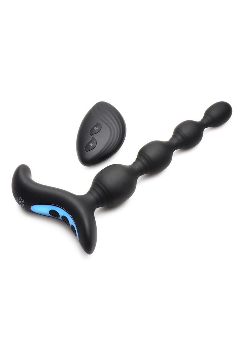 Zeus Vibrating & E-Stim Silicone Anal Beads with Remote