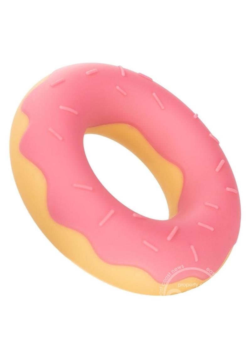 cock ring that looks like a strawberry glazed donut, fun adult sex toy